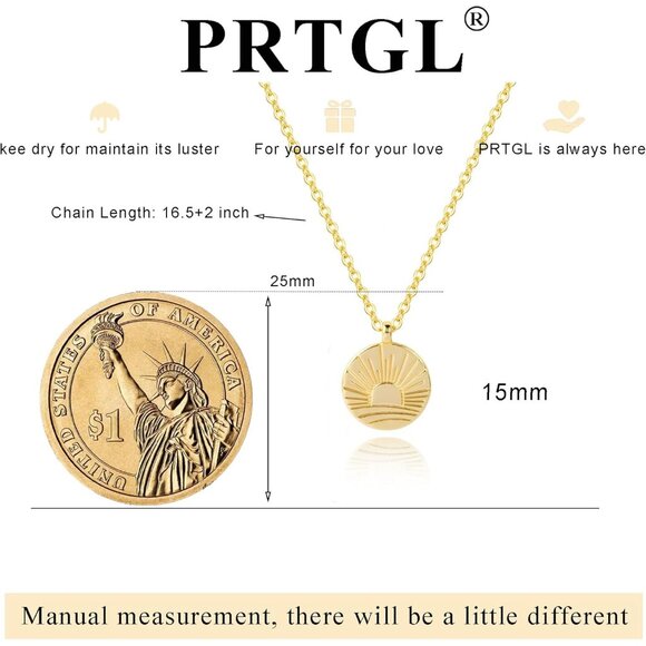 ⚡Gold Sun Pendant Necklace for Women Minimalist Sunrise Jewelry Gift Idea - Picture 7 of 8